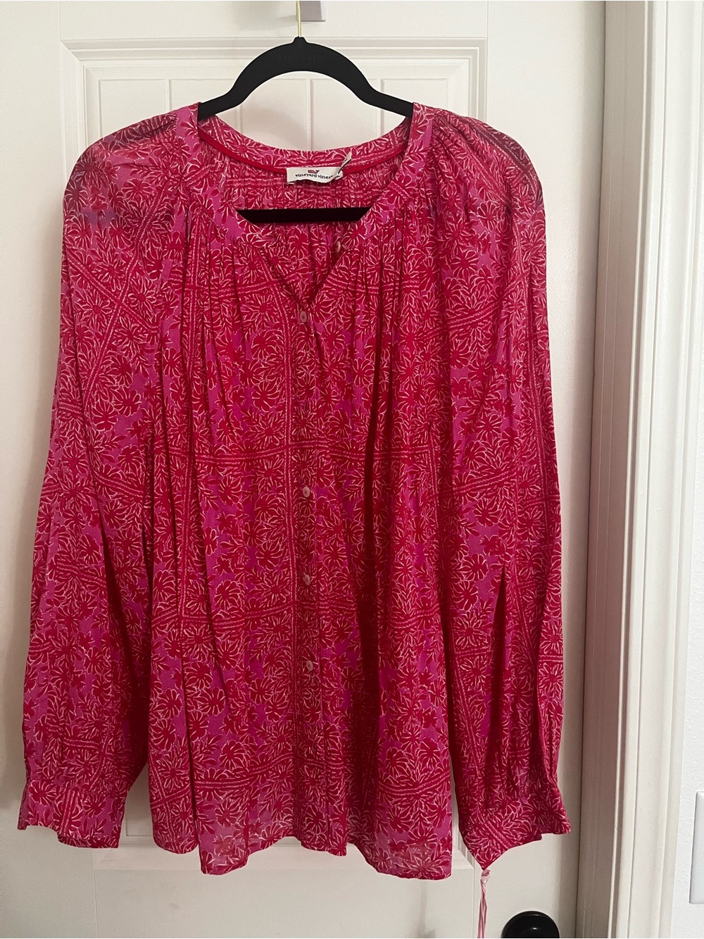 NWT Vineyard Vines Coral Button-Front Blouse